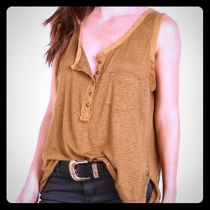 Free People Traveler Sleeveless Henley S